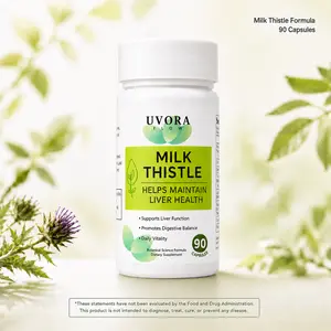 UVORA Flow Milk Thistle Dietary Capsules, 90-Count Botanical Multi-Ingredient Supplement with Milk Thistle Extract, Turmeric, Vitamin C, and Inositol